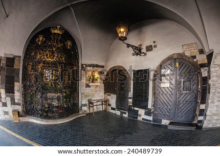 ZAGREB, CROATIA - MAY 2, 2009: Inside the Stone Gate - the eastern gate to medieval Gradec Town, now a shrine.