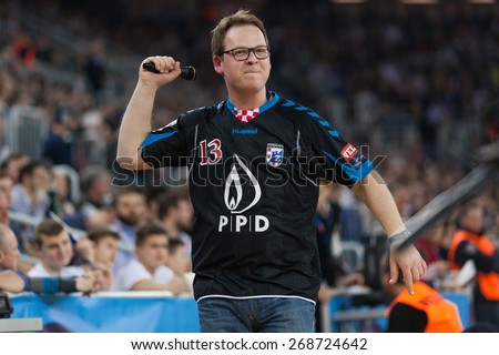 ZAGREB, CROATIA - APRIL 9, 2015: EHF Men\'s Champions League - Quarter final match between HC Zagreb PPD and HC Barcelona. Official speaker hearing for Zagreb.