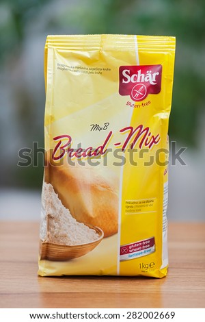 ZAGREB, CROATIA - FEBRUARY 1, 2015: Schar Gluten-free Mix B Bread-Mix Bag. Dr. Schar is a world leader in gluten-free products.