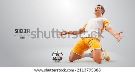 football soccer player man in action isolated white background. Vector illustration