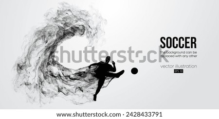 Abstract football soccer player man in action isolated white background. Vector illustration