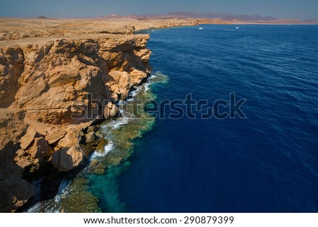 Red Sea coastline in the national park of Ras Muhammad, Egypt