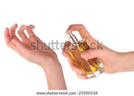 Yellow perfume in hand
