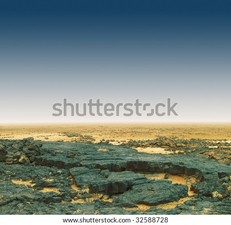 Igneous rock in desert