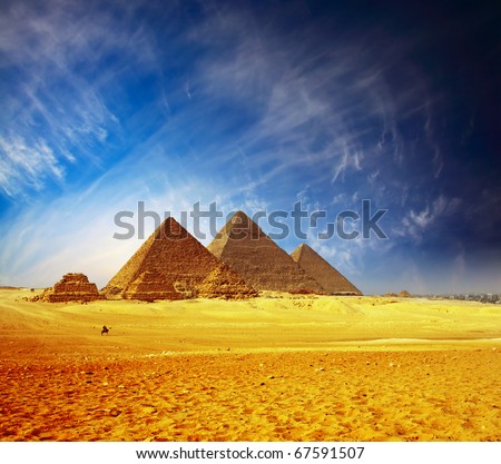 Great pyramids in Giza valley. Egypt