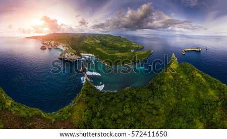 Similar – Image, Stock Photo Overgrown tree silhouettes under cloudy sky at sunset