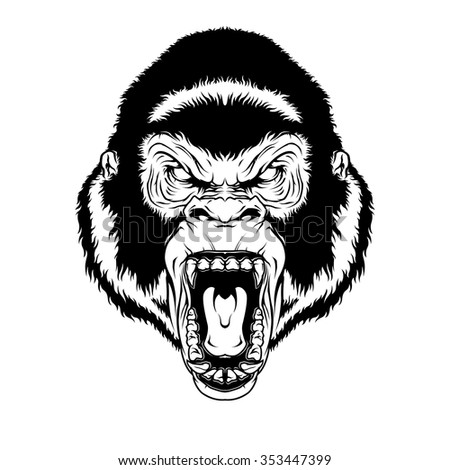 Angry Monkey Stock Vector Illustration 353447399 : Shutterstock