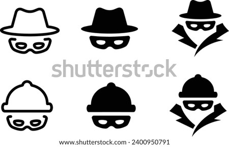 Incognito icons set, Privet browsing