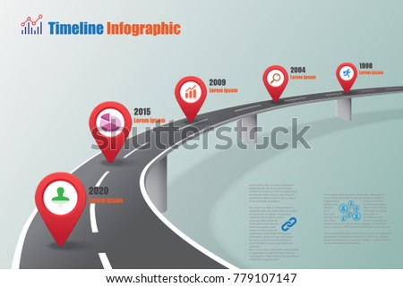 Business road map timeline infographic expressway concepts designed for abstract background template milestone diagram process technology digital marketing data presentation chart Vector illustration