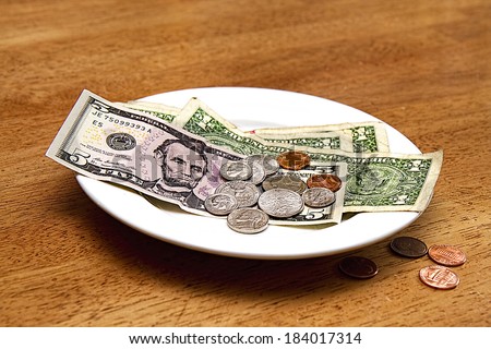 TIPS (Money) left on table for server