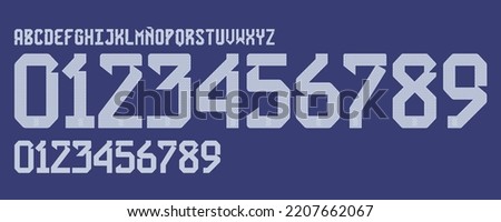 font vector team 2022 kit sport style font. football style font with lines and points inside. argentina font world cup. sports style letters and numbers for soccer team
