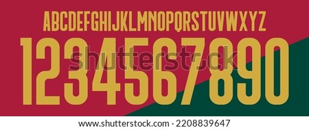 font vector team 2022 kit sport style font. football style font with lines. portugal font world cup. neymar.sports style letters and numbers for soccer team