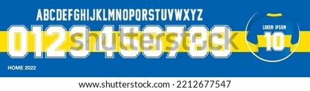 font vector team 2022 kit sport style font. football style font with lines. Boca font. xeneize .sports style letters and numbers for soccer team