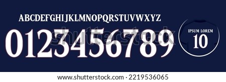 font vector team 2022 kit sport style font. football style font with lines. paris football font.messi neymar jr mbappe sports style letters and numbers for soccer team