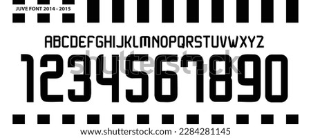 font vector team 2014 - 2015 kit sport style font. juventus football style font. italy league. sports style letters and numbers for soccer team