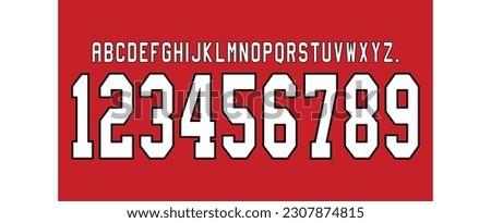 font vector team 2021 - 22 kit sport style font. football style font with lines and points inside.  Ajax font. sports style letters and numbers for soccer team. Netherlands league