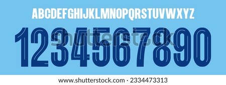 font vector team 2023 - 2024 kit sport style font. manchester City football style font. premier league. sports style letters and numbers for soccer team