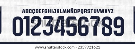 font vector team 2023 - 2024 kit sport style font. real madrid font. football style font with lines inside. sports style letters and numbers for soccer team