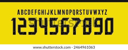 borussia dortmund font vector team 2024 - 2025 kit sport style font. football style font with lines. germany font soccer.sports style letters and numbers for soccer team.