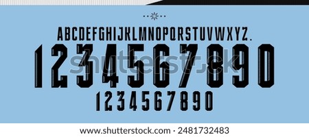 font vector team 2024 kit sport style font. football style font with lines and points inside. sports style letters and numbers for soccer team, uruguay font