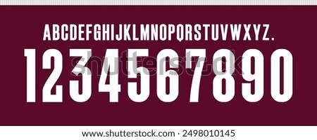 font vector team 2024 kit sport style font. football style font with lines. lanus font. argentina.sports style letters and numbers for soccer team