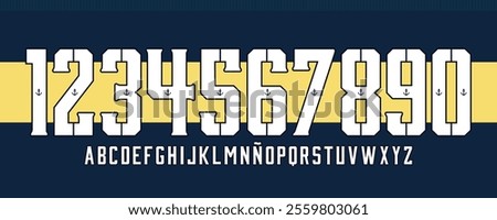 font vector team argentina 2014 2015 kit sport style. argentina soccer font. football style font with dynamic lines. messi, maradona. boca juniors. sports style letters and numbers for soccer team