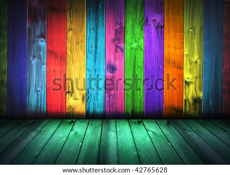 vintage colorful old house interior with wooden floor - more available