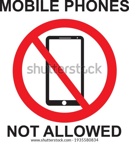 Mobile phones not allowed sign by Libra Design Labs on 14th of march 2021