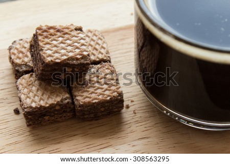 Coffee and wafer, vintage tone