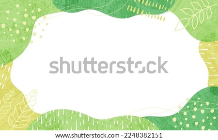 Geometric abstract frame background in green color.