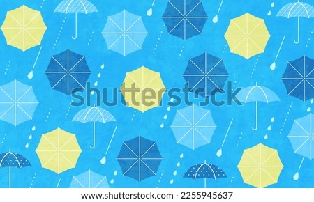 Vector illustration of rain and umbrella pattern.