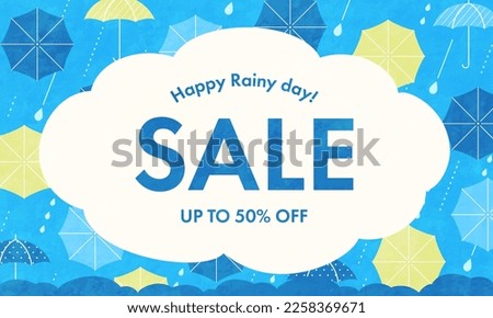 Rainy day sale design template.