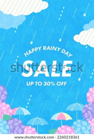 Rainy day sale design template.