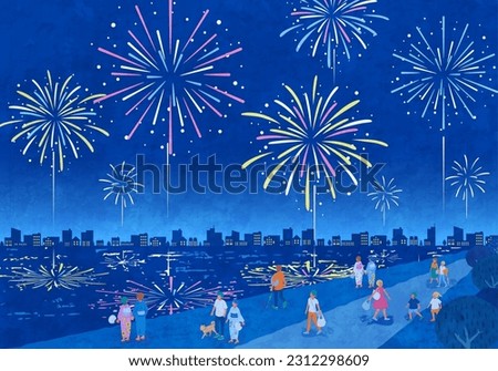 Similar – Image, Stock Photo Fireworks in the sky on New Year’s Eve in Berlin