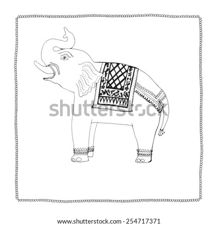 Hand drawn elephant