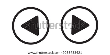 Play buttons, forward backward on a white background. Vector illustration.