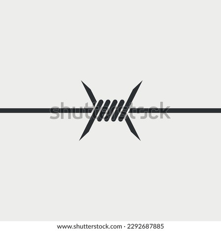 Barded wire drawing. Vector illustration.