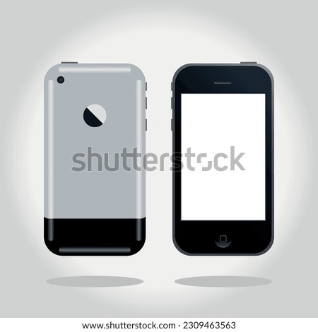 Simple iphone 1  2007. Vector illustration.