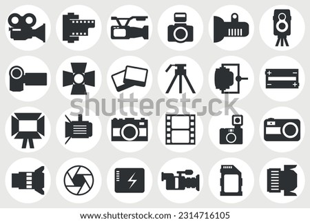 
Photography and videography icons set. Vector illustration.
