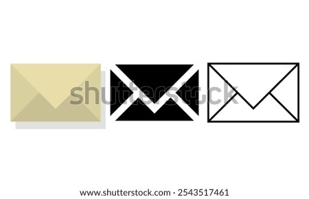 Paper mail. Colored vector illustration.