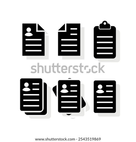 Document resume, CV or job application line art vector icon.