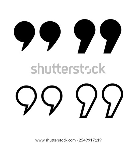 Quote icon set. Vector illustration.