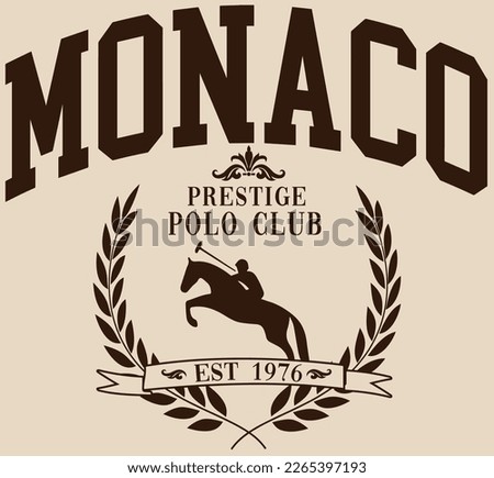 Monaco Polo Club Graphic T-shirt Design