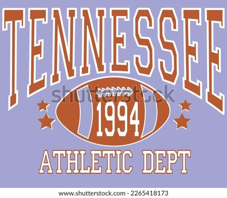 Tennessee American Football Slogan Vector graphic T-shirt Design