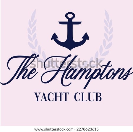 Yacht Sailor Club  sea Nautical Varsity College colleigiate teams sail health USA Trending Anchor fashion Graphic Tee t-shirt logo slogan graphic artwork typography  badge emblem crest Hamptons Monaco