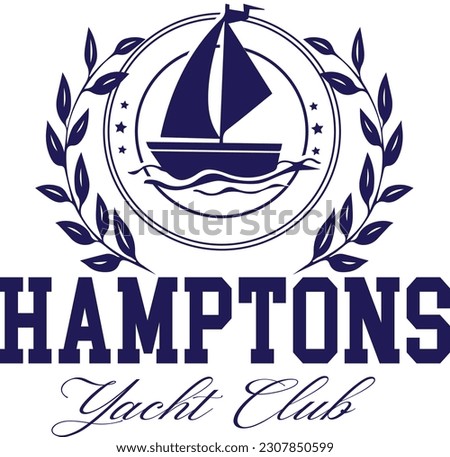 Yacht Sailing Club Nautical Varsity College colleigiate teams sail health USA Trending Anchor Whreaf Graphic Tee t-shirt logo slogan graphic artwork typography tote badge emblem crest 