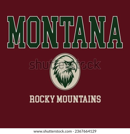 Graphic Slogan Colorado Eagle  Montana Adventure Mountain Varsity Tee T-shirt Logo 