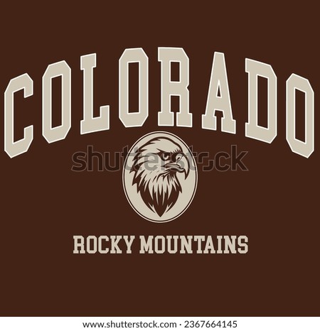 Graphic Slogan Colorado Eagle  Montana Adventure Mountain Varsity Tee T-shirt Logo 
