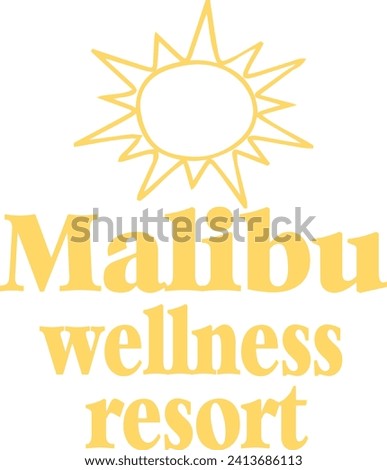 Health Club Wellness Malibu Sun  Los Angeles Varsity College colleigiate teams  USA Trending Graphic Tee t-shirt logo slogan graphic artwork typography tote badge emblem crest