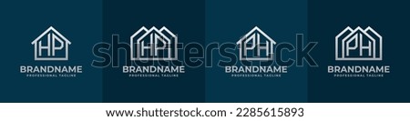 Letter HP and PH Home Logo Set. Suitable for any business related to house, real estate, construction, interior with HP or PH initials.